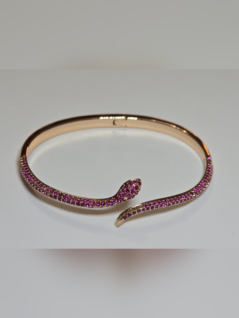Swarovski Leslie Snake Bangle – Rose Gold Tone, Fuchsia Crystal Pavé - Picture 2 of 8